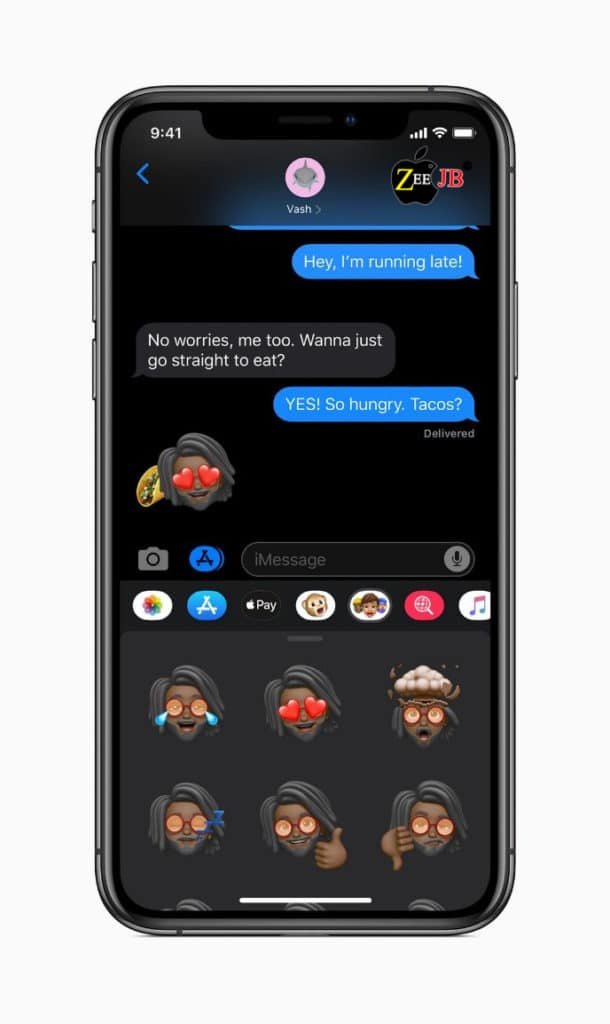 Apple showed how it works across the operating system and throughout its first-party apps – Messages, Photos, Mail – they all take in a dark theme to give a unified black look to the iPhone.
