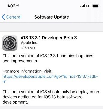 Apple Seeds Third Betas of iOS 13.3.1 and iPadOS 13.3.1 to Developers #Apple #iOS13