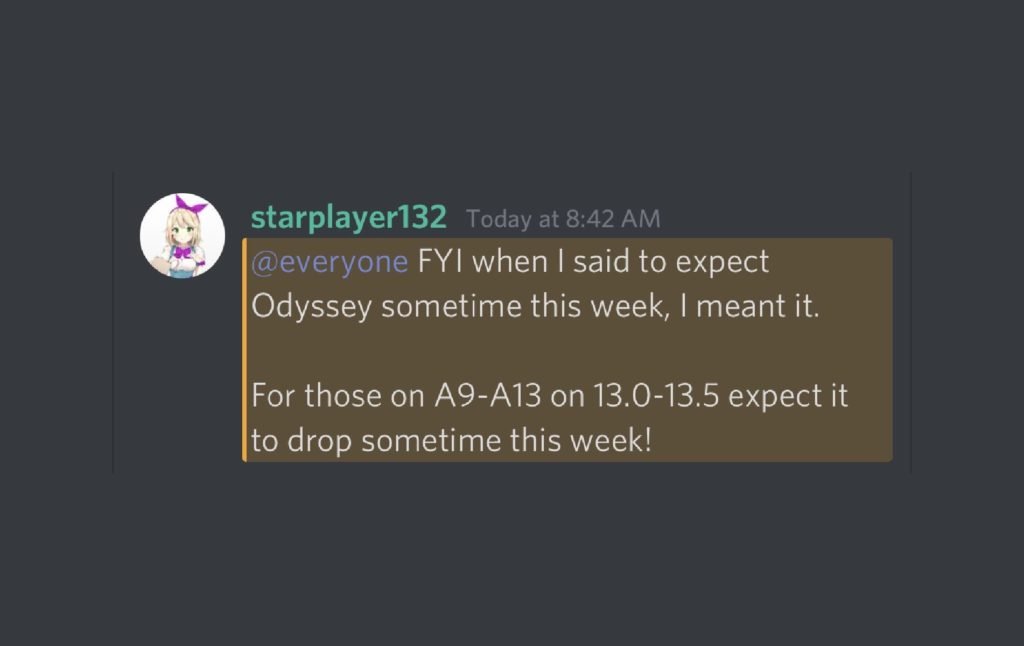 CoolStar says Odyssey jailbreak for iOS 13.0-13.5 on A9-A13 could