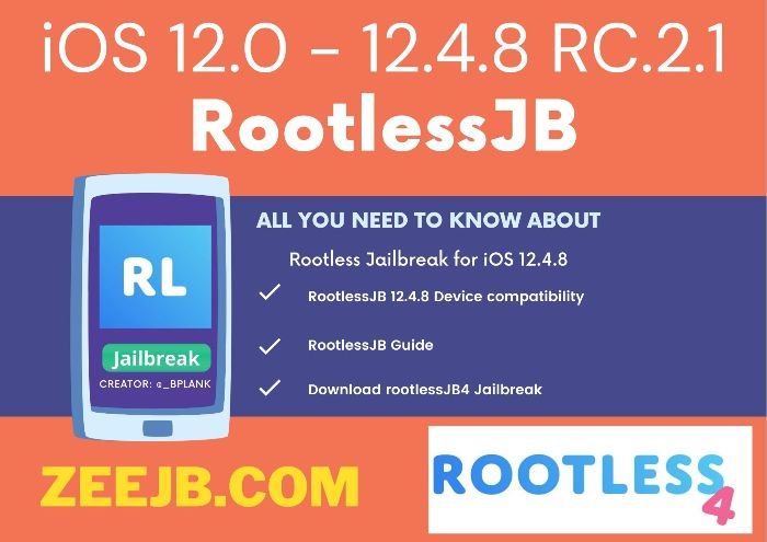 RootlessJB for 12.4.8 Rootless is the best solution for iOS 12.4.8 version because of Rootless Jailbreak support without PC.