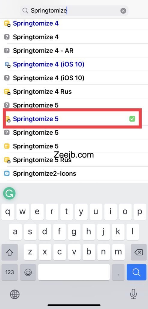 Springtomize cydia 