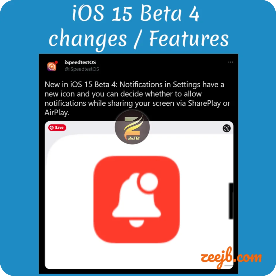 IOS 15 beta 4 notification settings have a new icon,
iOS 15 beta 4 New Changes 