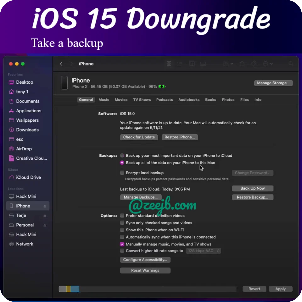 Before downgrade in to iOS 14 you need to take a backup of your iOS 15 system