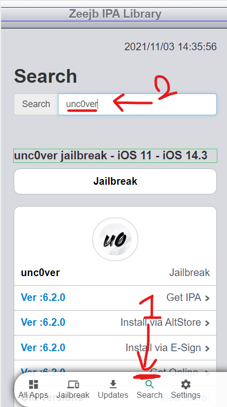 unc0ver latest install on AltStore
unththred jailbreak fugu 14