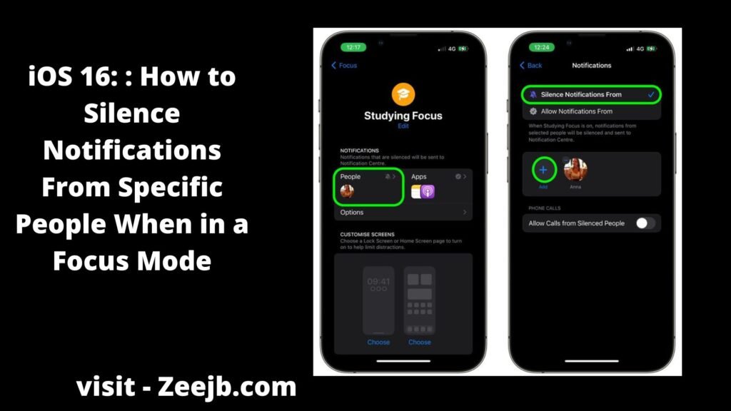 iOS 16: : How to Silence Notifications From Specific People When in a Focus Mode