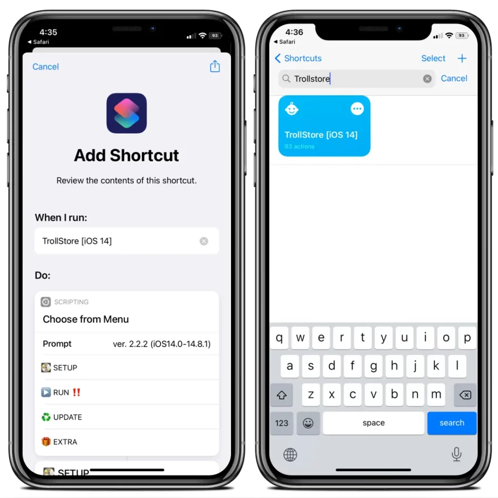 Howto install TrollStore siri shortcut