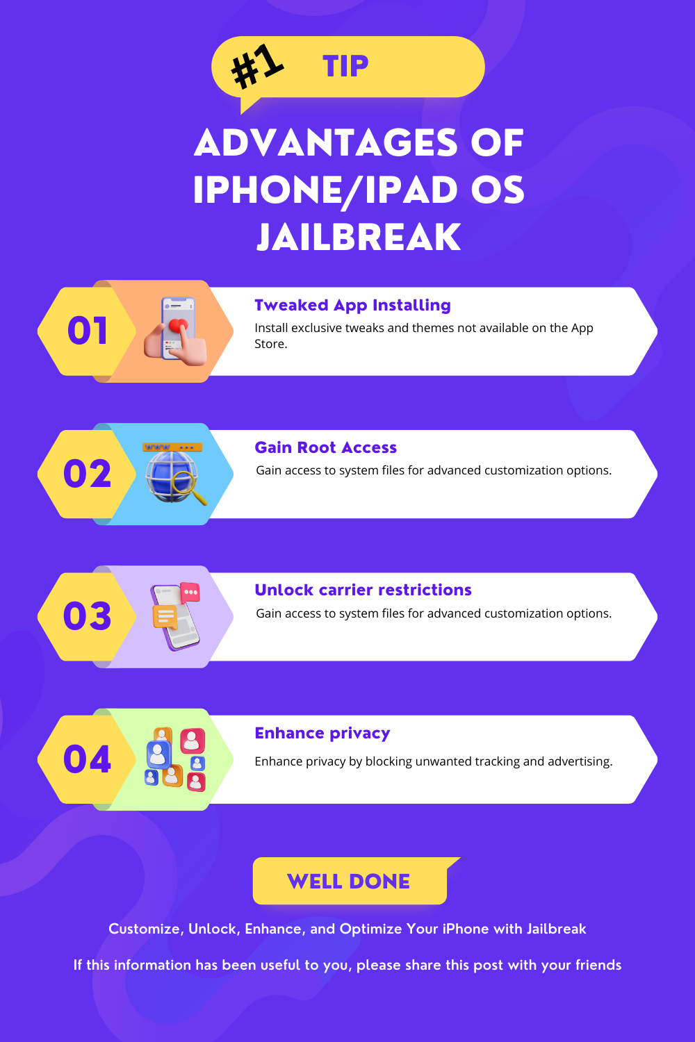 Jailbreak TIP - #1 🔥🔥 Advantages of iPhone/iPad OS Jailbreak Checkout More - https://bit.ly/3WRVjIR Customize, Unlock, Enhance, and Optimize Your iPhone with Jailbreak #Jailbreak #tip #daily #update #news #zeejb