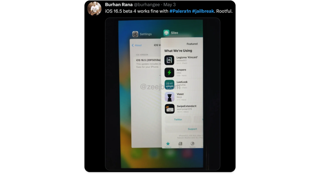 Palera1n Jailbreak is compatible with iOS 16.5 beta 4(Rootfull). confirmed by Burhan Rana