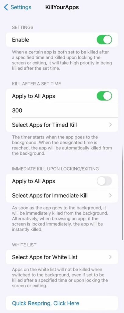 kill all apps tweak 