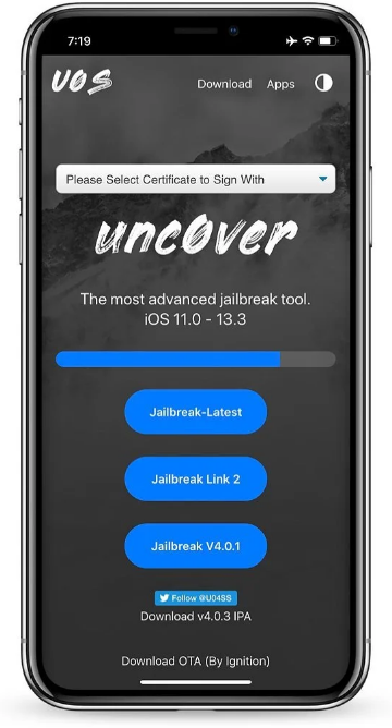 Uo4S is the best jailbreak solution for iOS 14.2. It mainly provides the ability to install Uncover jailbreak (online) on your device.