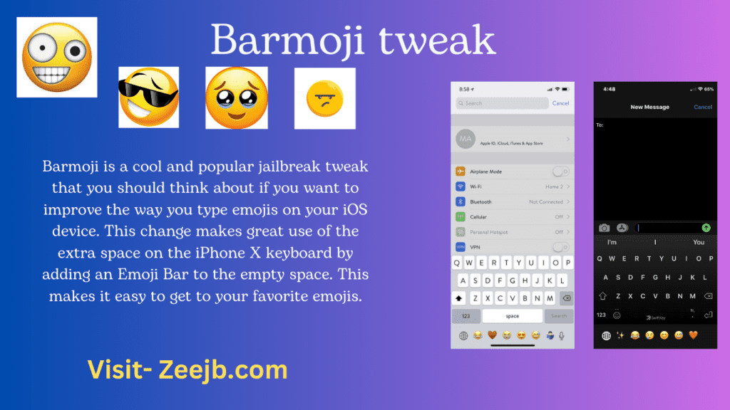 Barmoji tweak: Emoji Bar for keyboard on iOS 13 - iOS 15
