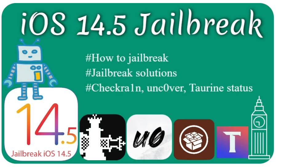 iOS 14.5 jailbreak online/PC checkra1n, unc0ver, taurine, unc0ver latest updates. install cydia