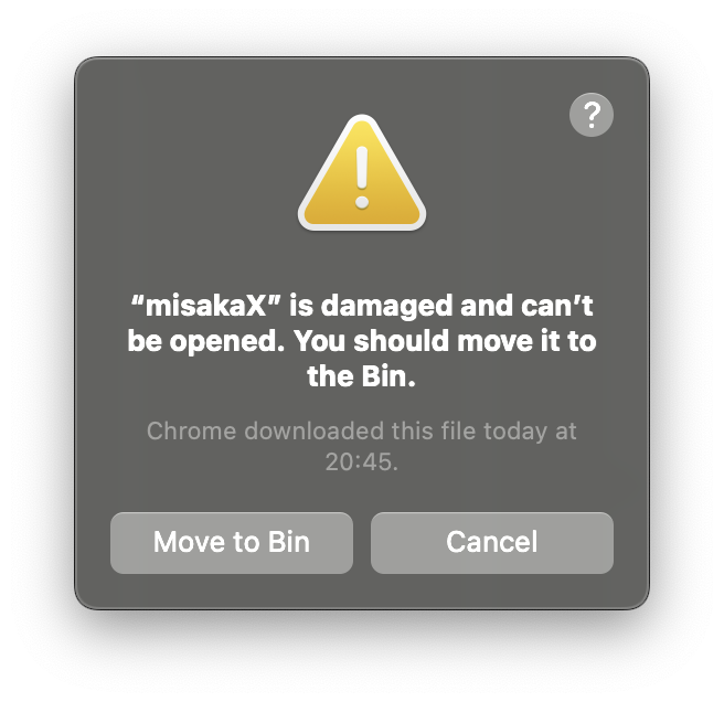 misakaX.app is damaged While macOS installation If you encounter any issues, try running this command: 01: Open a terminal app and execute the following command.