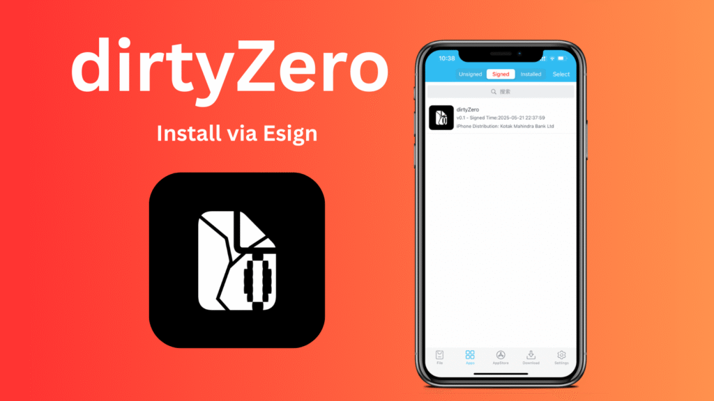 How to install Dirty Zero via Esign iOS No Computer
