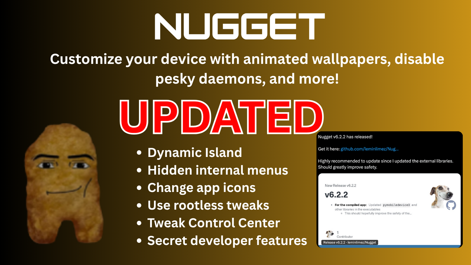 Nugget iOS updated, Download via Jailbreak Tweak Master
