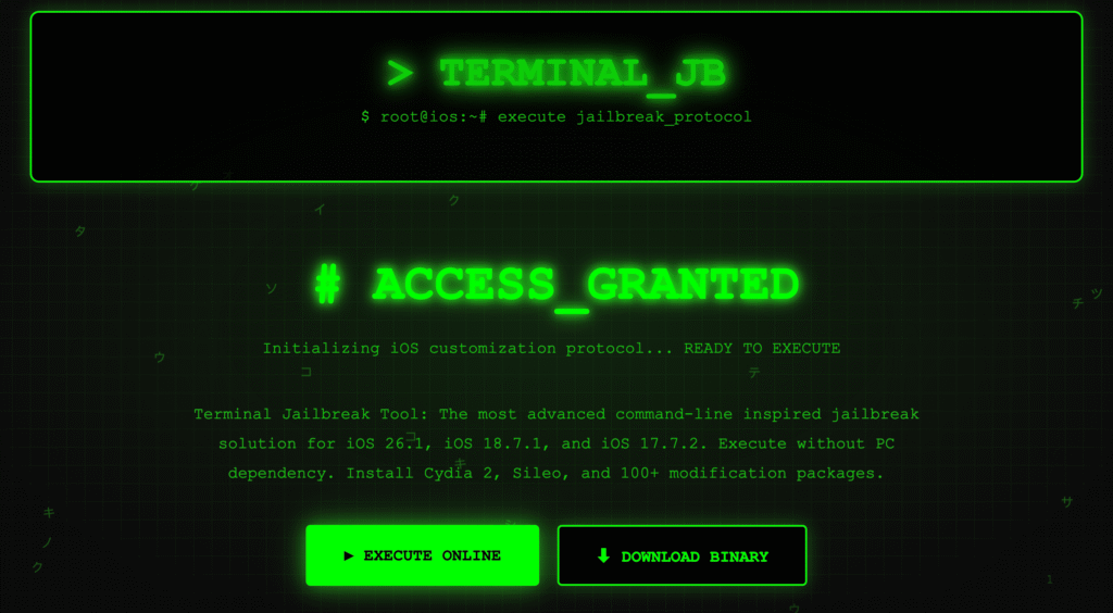 iOS 26.5+ Jailbreak tool - the semi jailbreak tool to install jailbreak tweaks via terminal access