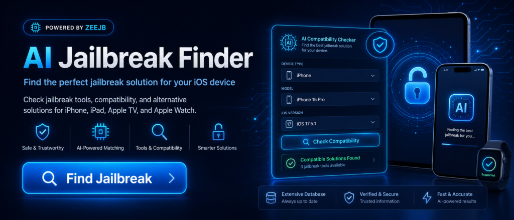 iOS/iPad OS Jailbreak Finder tool by Zeejb
