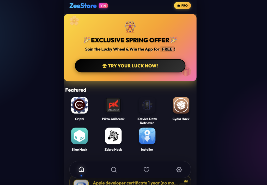 ZeeStore VIP, for free. Jailbreak tweaks, games, and More.