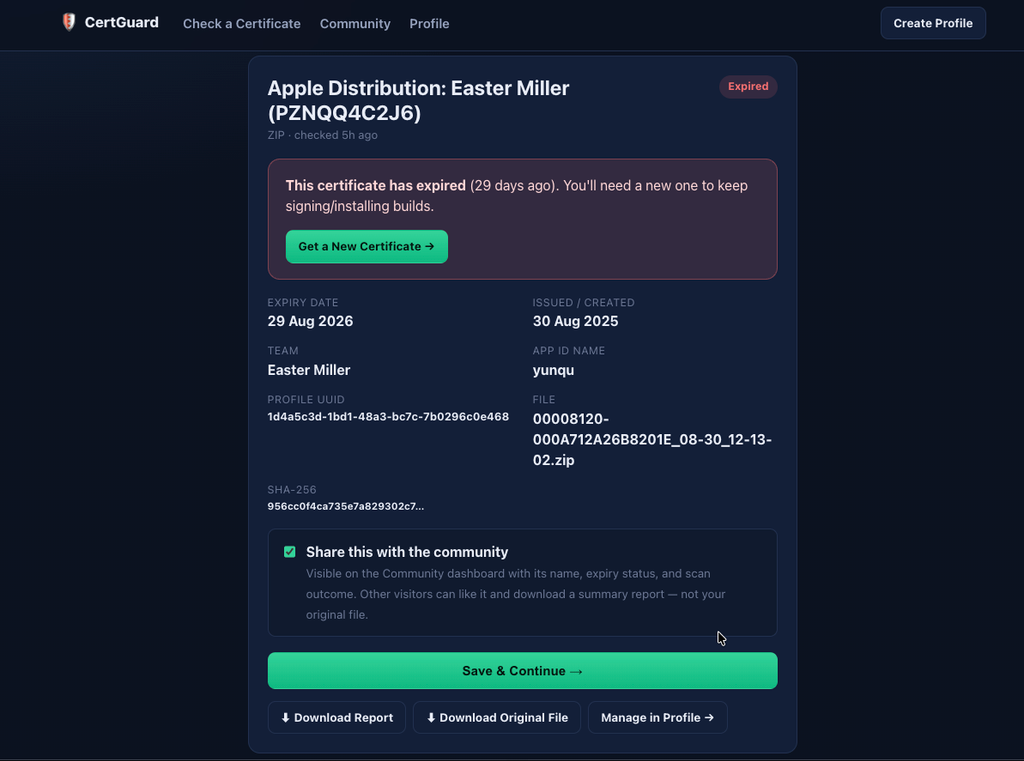 ZEE Dev Cert Checker, this will help Ksign, Esign, Feather, Sideloadly users can find free developer certifictes. Also check their dev certs againest virus and hidden malwares.
